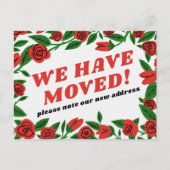 AANKONDIGING VERHUIZING Kleurrijk rood rozenframe  Briefkaart (Voorkant)