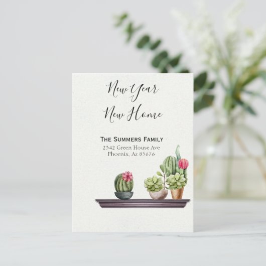 Aankondiging verhuizing Wij zijn verhuisd Nieuwjaa (Staand voorkant)