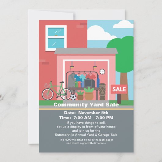 Aankondiging verkoop Garage (Voorkant)