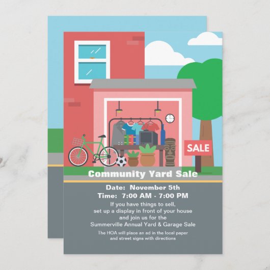 Aankondiging verkoop Garage (Voorkant / Achterkant)