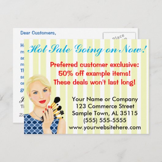 Aankondiging verkoop schoonheid, zout of makreel (Voorkant / Achterkant)