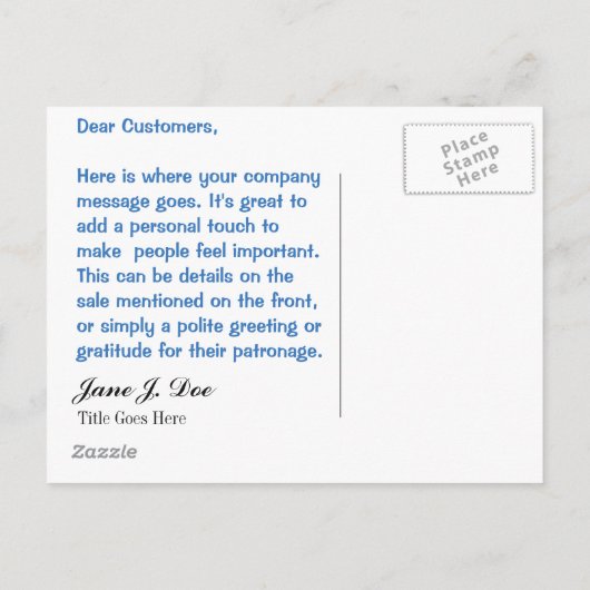 Aankondiging verkoop schoonheid, zout of makreel (Achterkant)