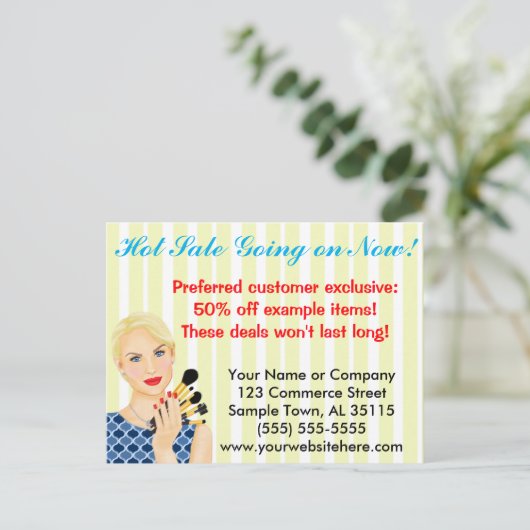 Aankondiging verkoop schoonheid, zout of makreel (Staand voorkant)