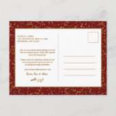 Aankondiging Verloofd Rood Goud 3 Foto Ansichtkaar (Achterkant)