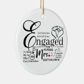 Aankondiging verloofde collage bruiloft keramisch ornament (Rechts)