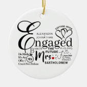 Aankondiging verloofde collage bruiloft keramisch ornament (Voorkant)