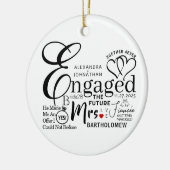 Aankondiging verloofde collage bruiloft keramisch ornament (Links)