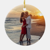 Aankondiging verloofde collage bruiloft keramisch ornament (Achterkant)