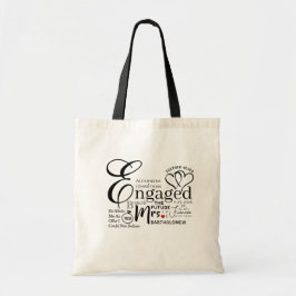 Aankondiging verloofde collage bruiloft tote bag