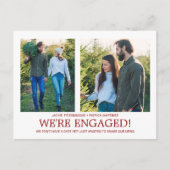 Aankondiging verloving 2 Foto Snowflake Pattern Briefkaart (Voorkant)