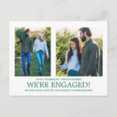 Aankondiging verloving 2 Foto Snowflake Pattern Briefkaart (Voorkant)