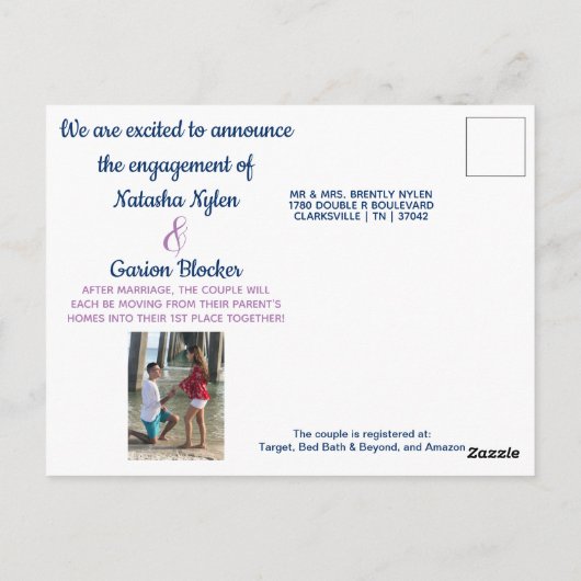 aankondiging verloving briefkaart (Achterkant)