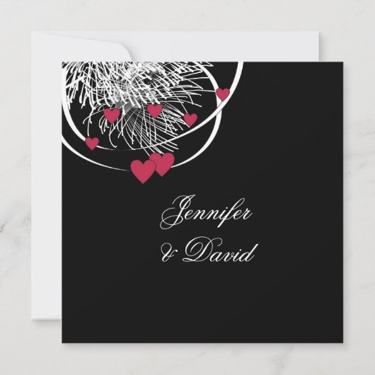 Aankondiging Verloving Fireworks & Hearts Tree (Achterkant)