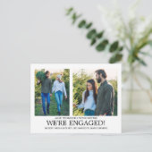 Aankondiging verloving Foto Snowflake Pattern Briefkaart (Staand voorkant)