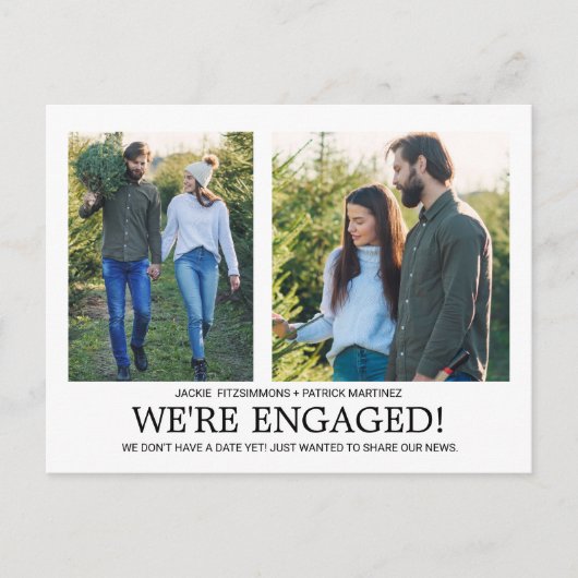 Aankondiging verloving Foto Snowflake Pattern Briefkaart (Voorkant)