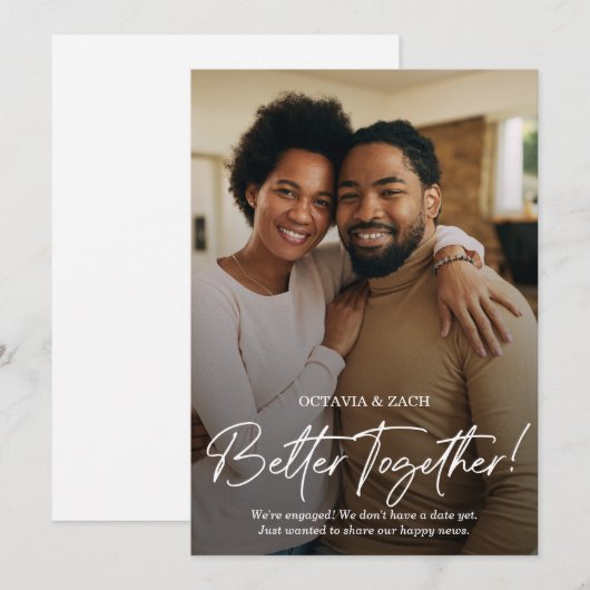 Aankondiging Verloving foto's beter bij elkaar (Voorkant / Achterkant)