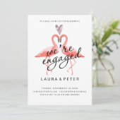 aankondiging verloving | Kissende flamingos (Staand voorkant)