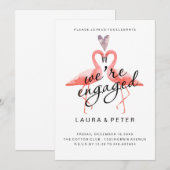 aankondiging verloving | Kissende flamingos (Voorkant / Achterkant)