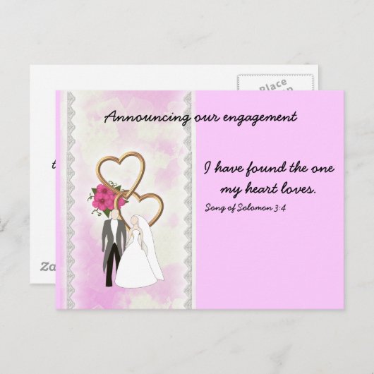 Aankondiging verloving met Bijbelversie (Voorkant / Achterkant)