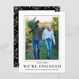 Aankondiging Verloving PHOTO Snowflake Winter Briefkaart