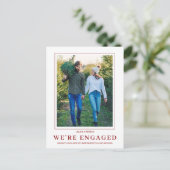 Aankondiging Verloving PHOTO Snowflake Winter Briefkaart (Staand voorkant)