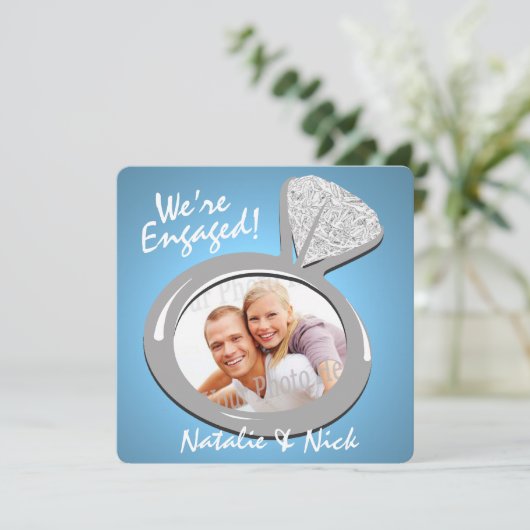 Aankondiging verloving Ring Foto (Staand voorkant)