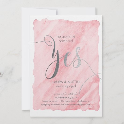 Aankondiging verlovingsfeest Ze zei ja (Voorkant)