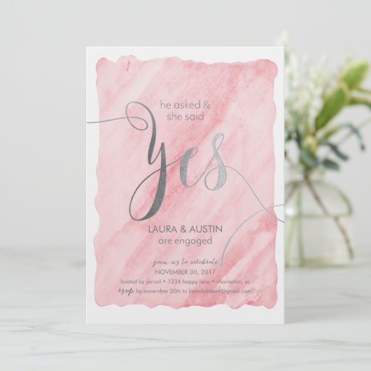 Aankondiging verlovingsfeest Ze zei ja (Staand voorkant)