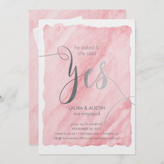 Aankondiging verlovingsfeest Ze zei ja (Voorkant / Achterkant)