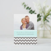 Aankondiging Verlovingsfoto Postkaart Blauw Grijs (Staand voorkant)