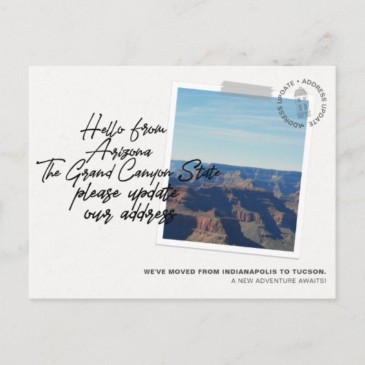 Aankondiging verplaatsen bestemming Arizona (Voorkant)