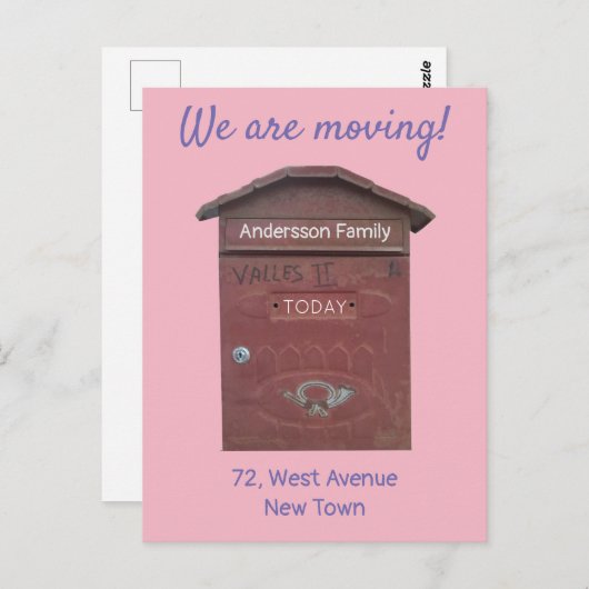 Aankondiging verplaatsen Rode Mailbox Aangepaste t Briefkaart (Voorkant / Achterkant)
