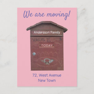 Aankondiging verplaatsen Rode Mailbox Aangepaste t Briefkaart