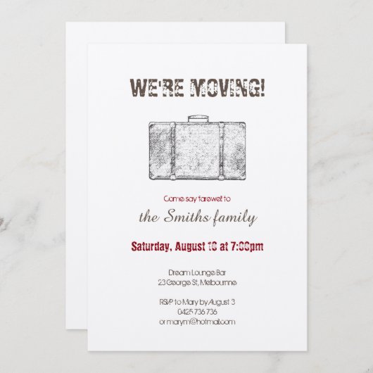 Aankondiging verplaatsen / Uitnodiging van een Far (Voorkant / Achterkant)