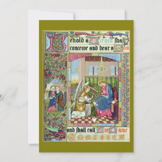 Aankondiging Victoriaans Era Kerst Kaart (Voorkant)