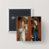 Aankondiging Vierkante Button 5,1 Cm (Voorkant /achterkant)