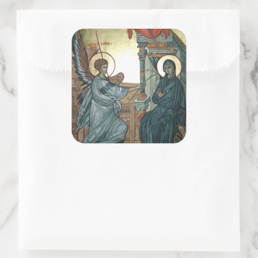 Aankondiging Vierkante Sticker (Tas)