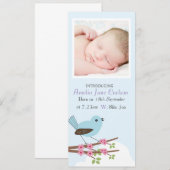 Aankondiging vogelfoto en bloesem Aangepaste foto (Voorkant / Achterkant)