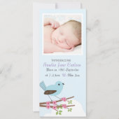 Aankondiging vogelfoto en bloesem Aangepaste foto  (Voorkant)