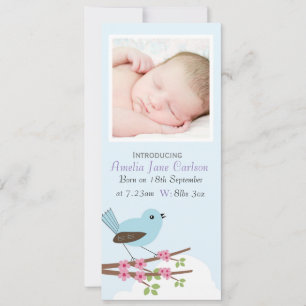 Aankondiging vogelfoto en bloesem Aangepaste foto