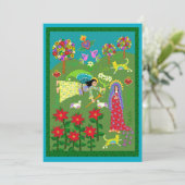 Aankondiging volkskunst gepersonaliseerd (Staand voorkant)