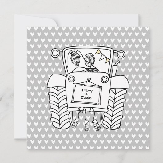 Aankondiging voor Aangepaste landbruiloft tractor (Voorkant)