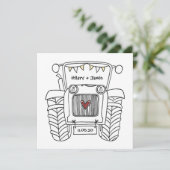 Aankondiging voor Aangepaste landbruiloft tractor (Staand voorkant)