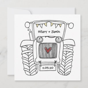 Aankondiging voor Aangepaste landbruiloft tractor