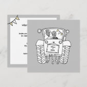 Aankondiging voor Aangepaste landbruiloft tractor (Voorkant / Achterkant)