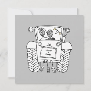 Aankondiging voor Aangepaste landbruiloft tractor