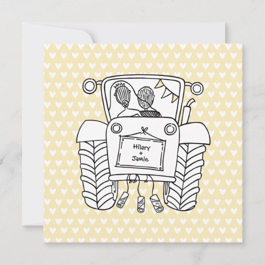 Aankondiging voor Aangepaste landbruiloft tractor (Voorkant)