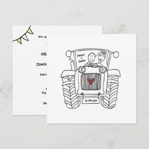 Aankondiging voor Aangepaste landbruiloft tractor