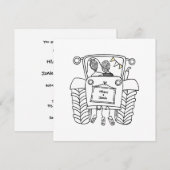 Aankondiging voor Aangepaste landbruiloft tractor (Voorkant / Achterkant)