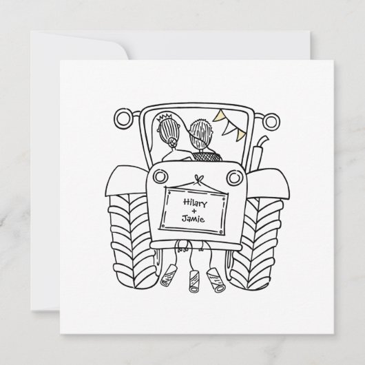 Aankondiging voor Aangepaste landbruiloft tractor (Voorkant)